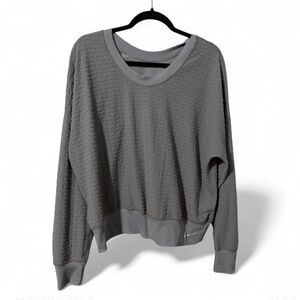 Nike Reversible Gray Textured Thumbhole Top XL EUC